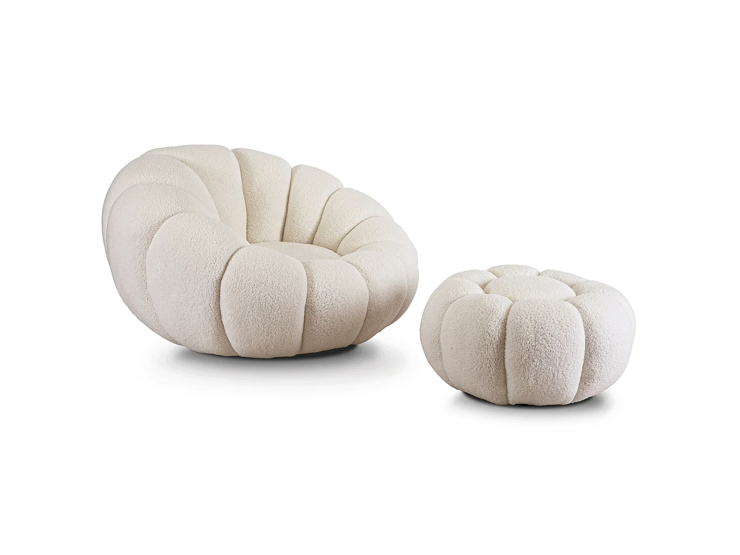 Fauteuil lounge avec crème pouffe PETTIT