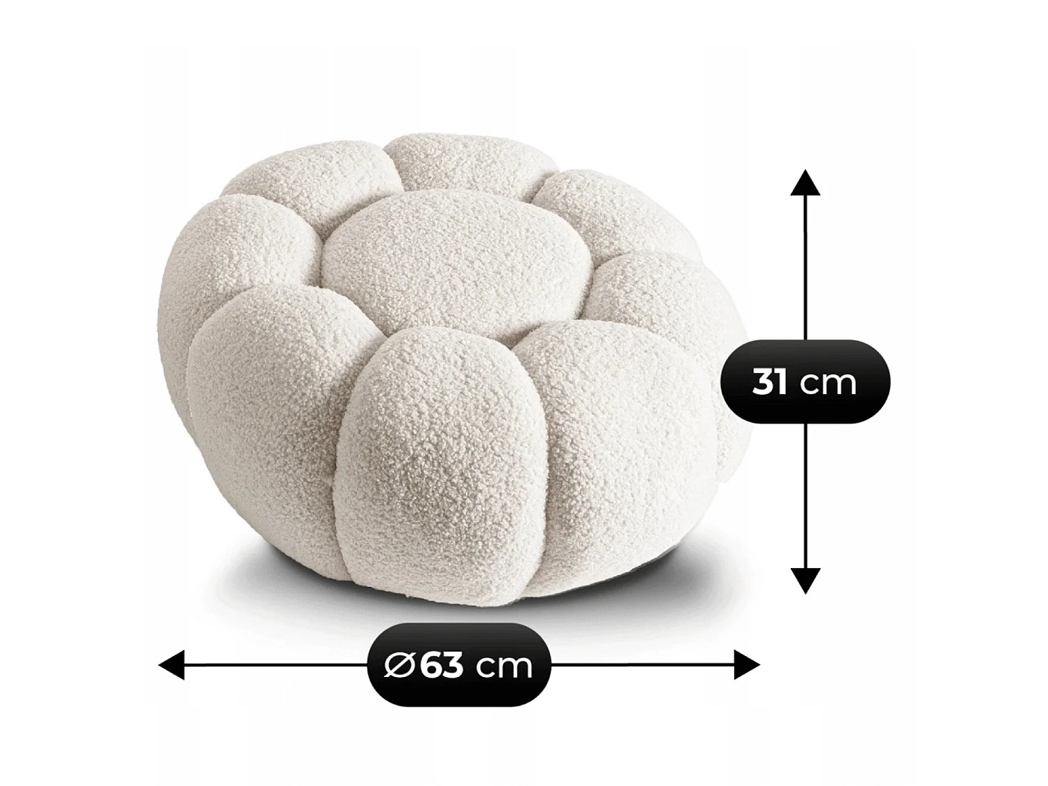 Fauteuil lounge avec crème pouffe PETTIT