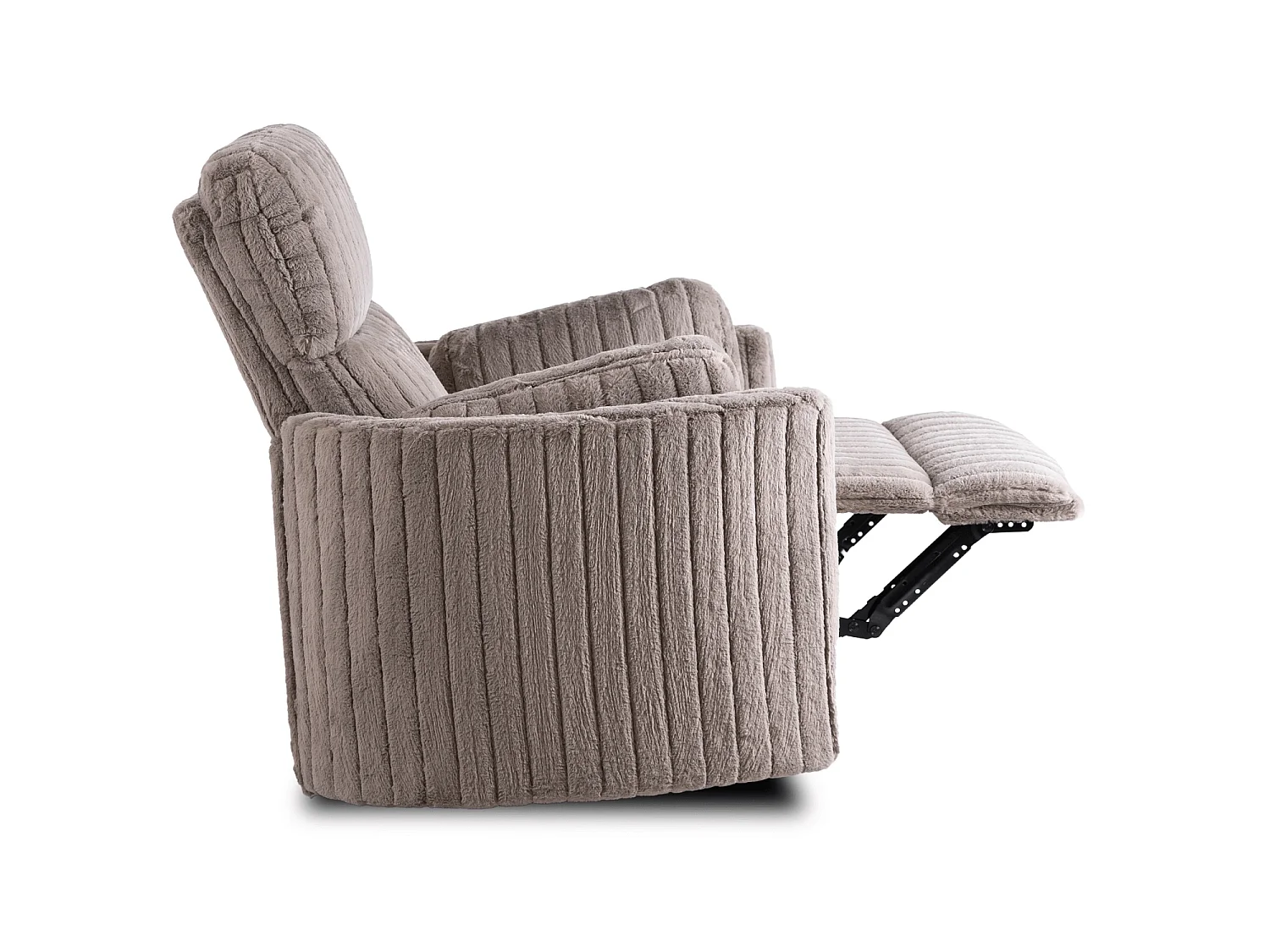Chaise lounge RAUL en velours côtelé gris