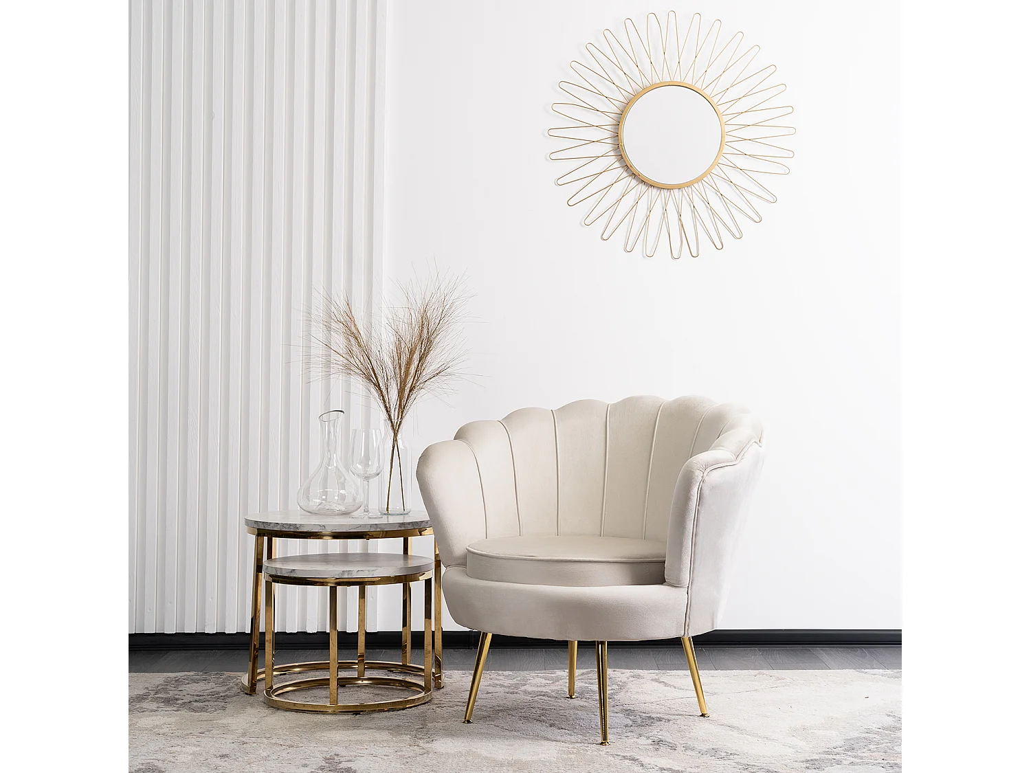 Lounge da poltrona ANGEL in Cream Velurow