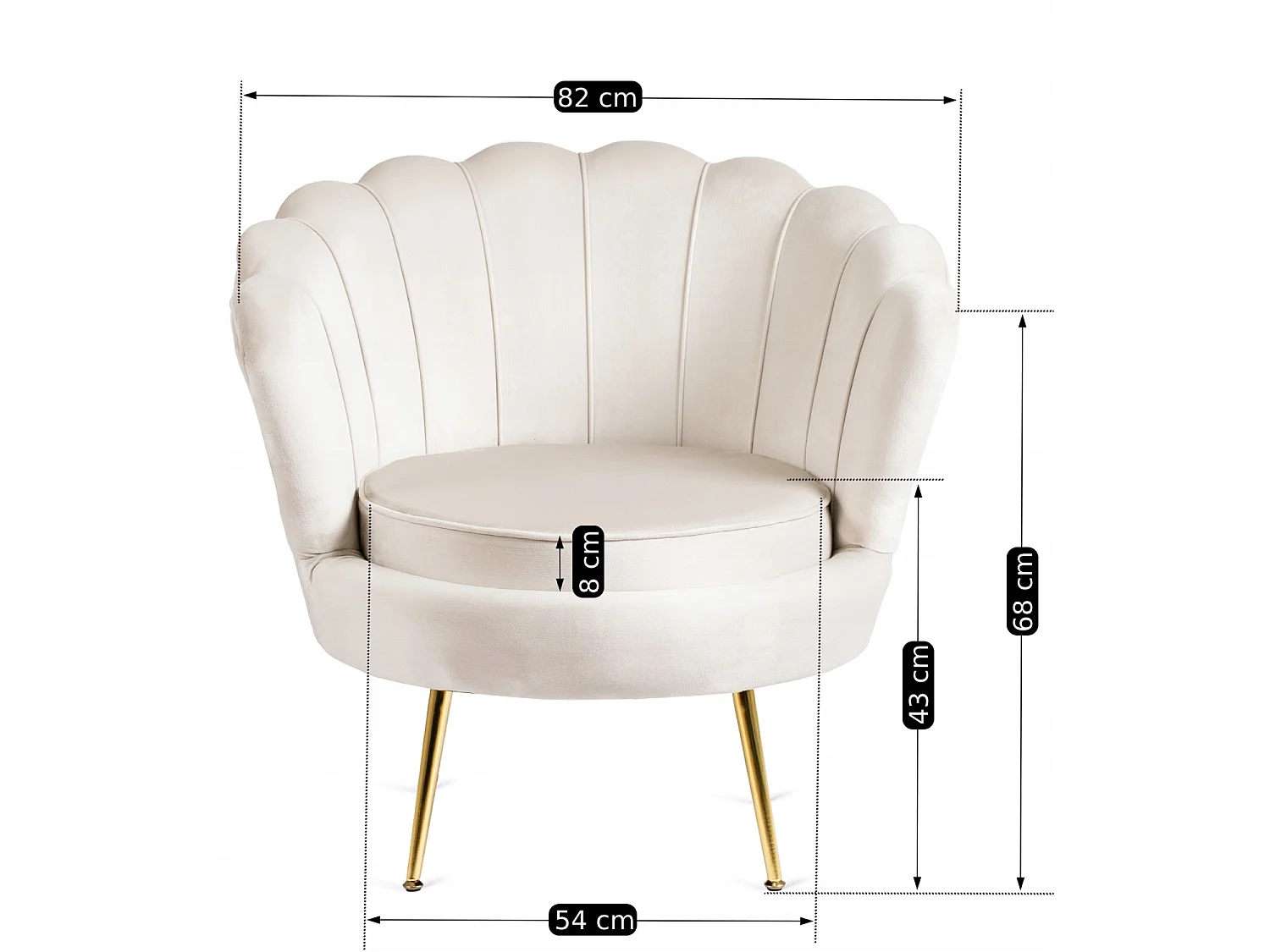 Lounge da poltrona ANGEL in Cream Velurow