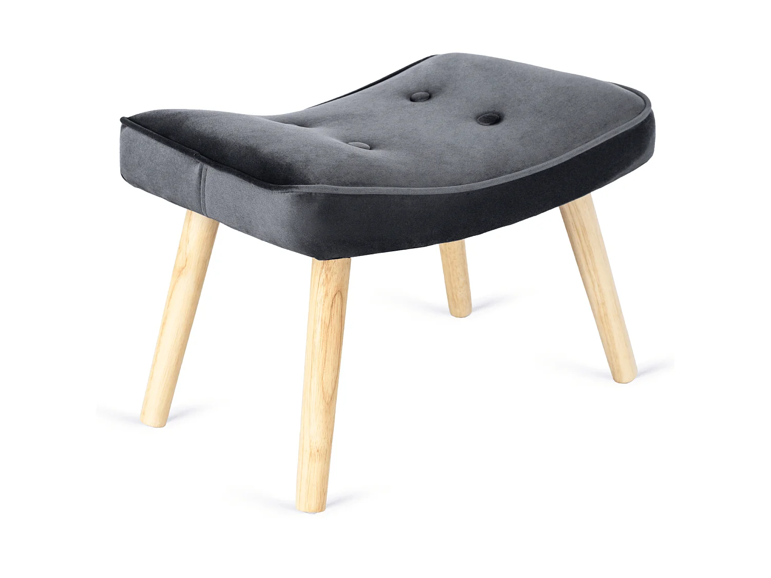 Lænestol med pouffe LOZANO Grey Velour