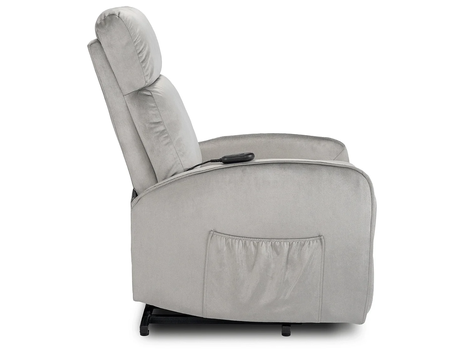 COLTON ARMCHAIR Velluto grigio con funzione in piedi
