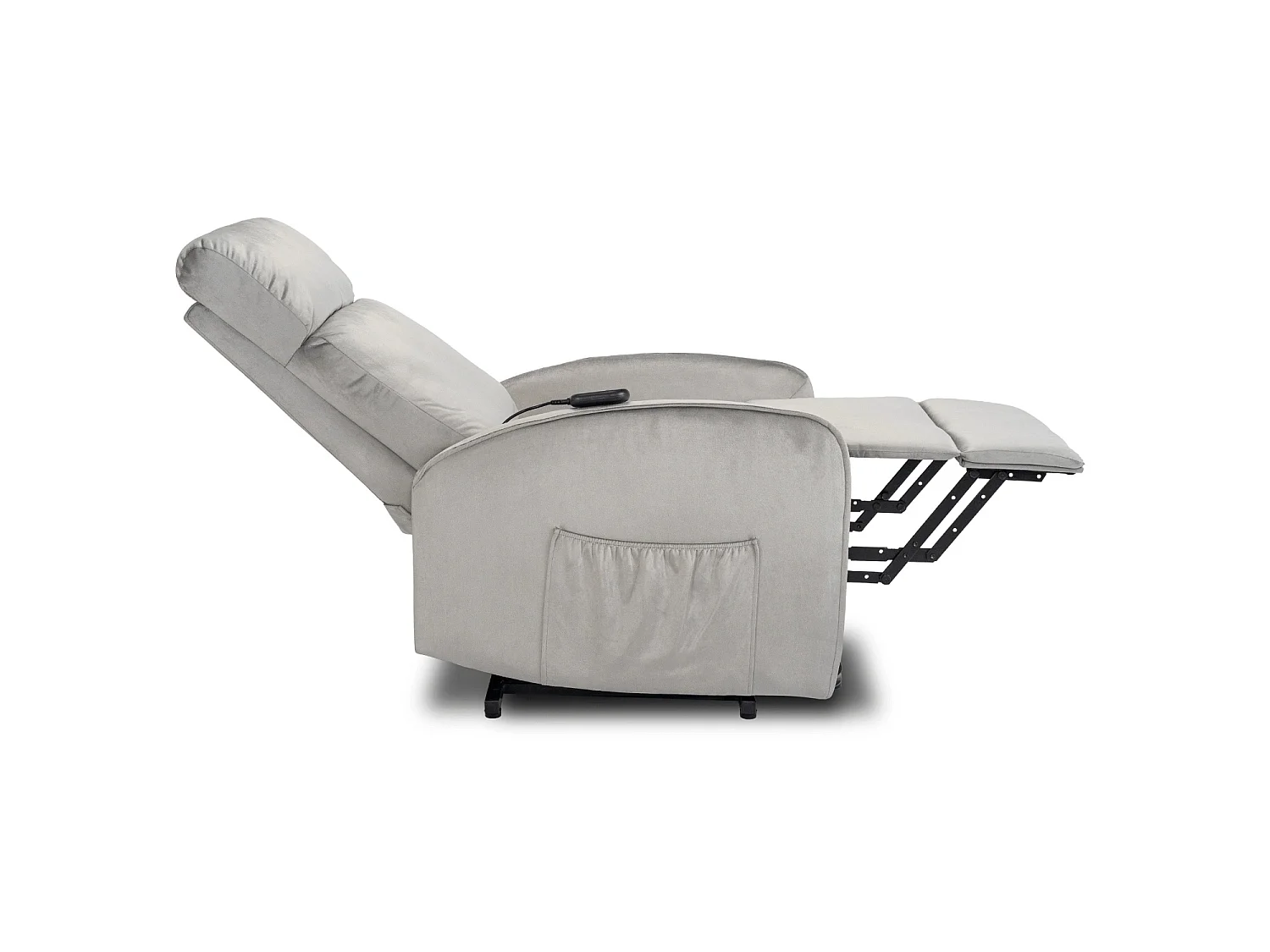 COLTON ARMCHAIR Velluto grigio con funzione in piedi