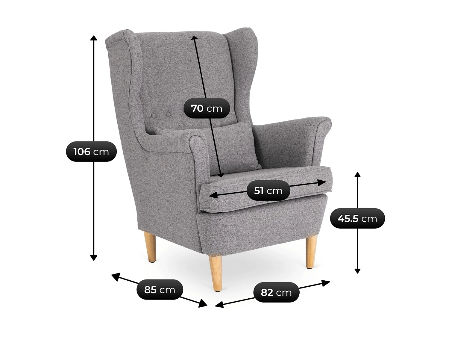 Loungefauteuil met pouffe EVAN 2 Grey