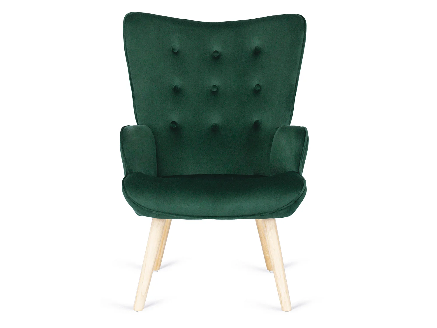 Lænestol med pouffe LOZANO Green Velour