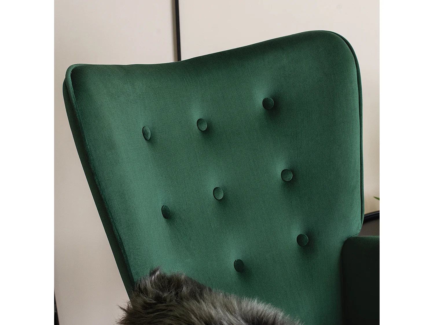 Lænestol med pouffe LOZANO Green Velour