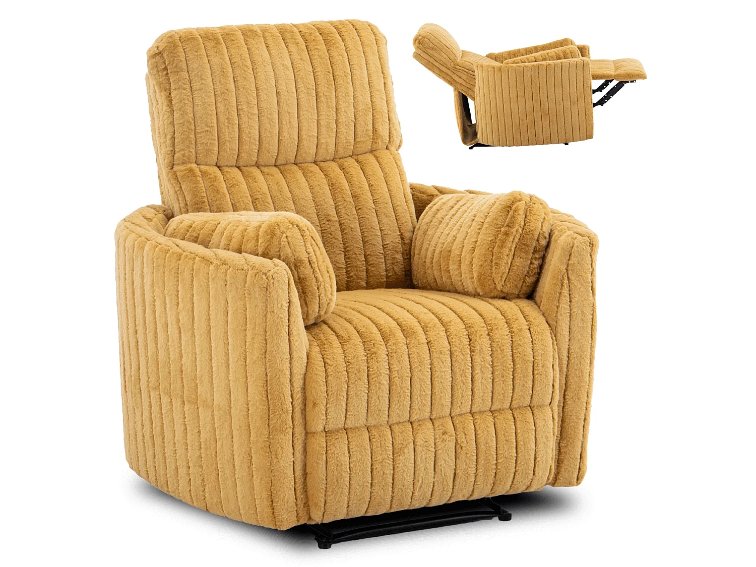 RAUL Mosterd Ribfluwelen Loungestoel