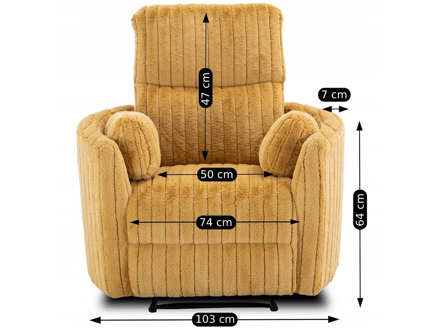 RAUL Mosterd Ribfluwelen Loungestoel