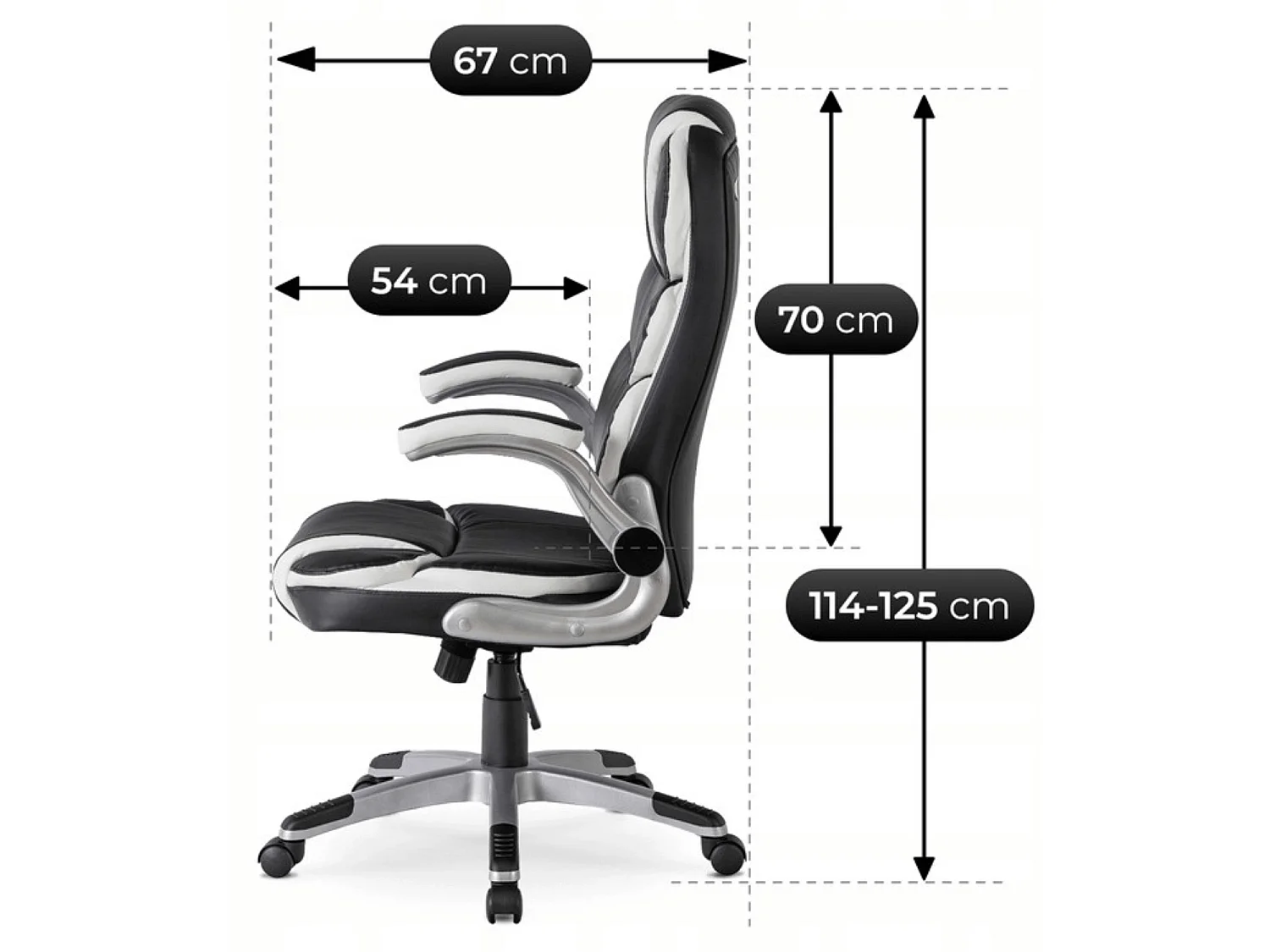 Fauteuil de bureau pivotant LIVERPOOL en cuir éco noir