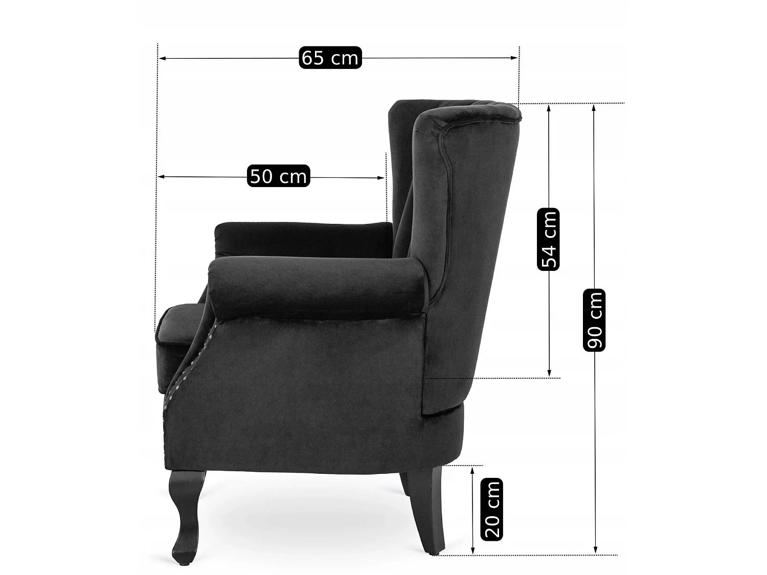 Espreguiçadeira clássica MALLO Black Velour