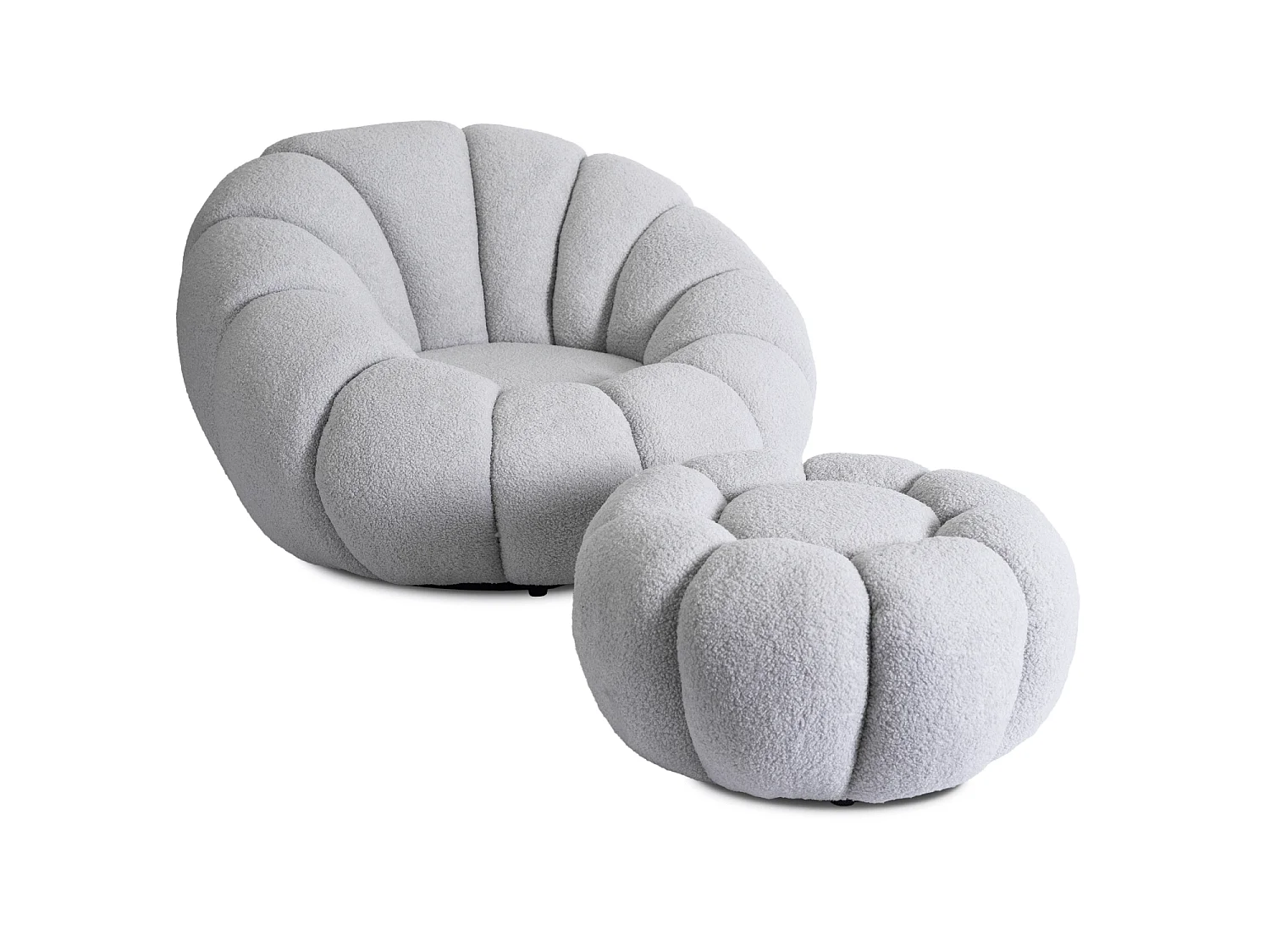 Fauteuil lounge avec pouffe PETTIT Grey