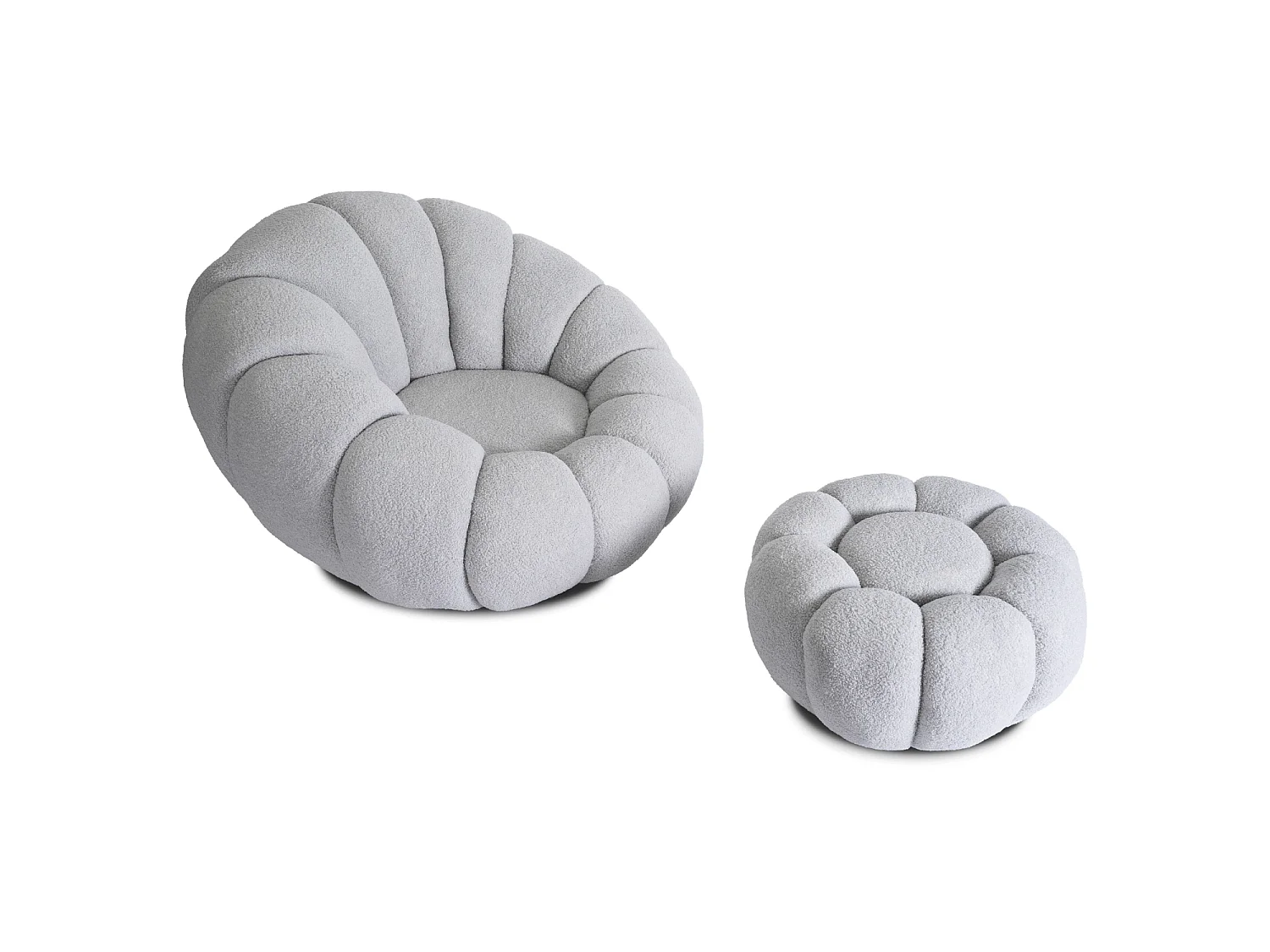 Fauteuil lounge avec pouffe PETTIT Grey