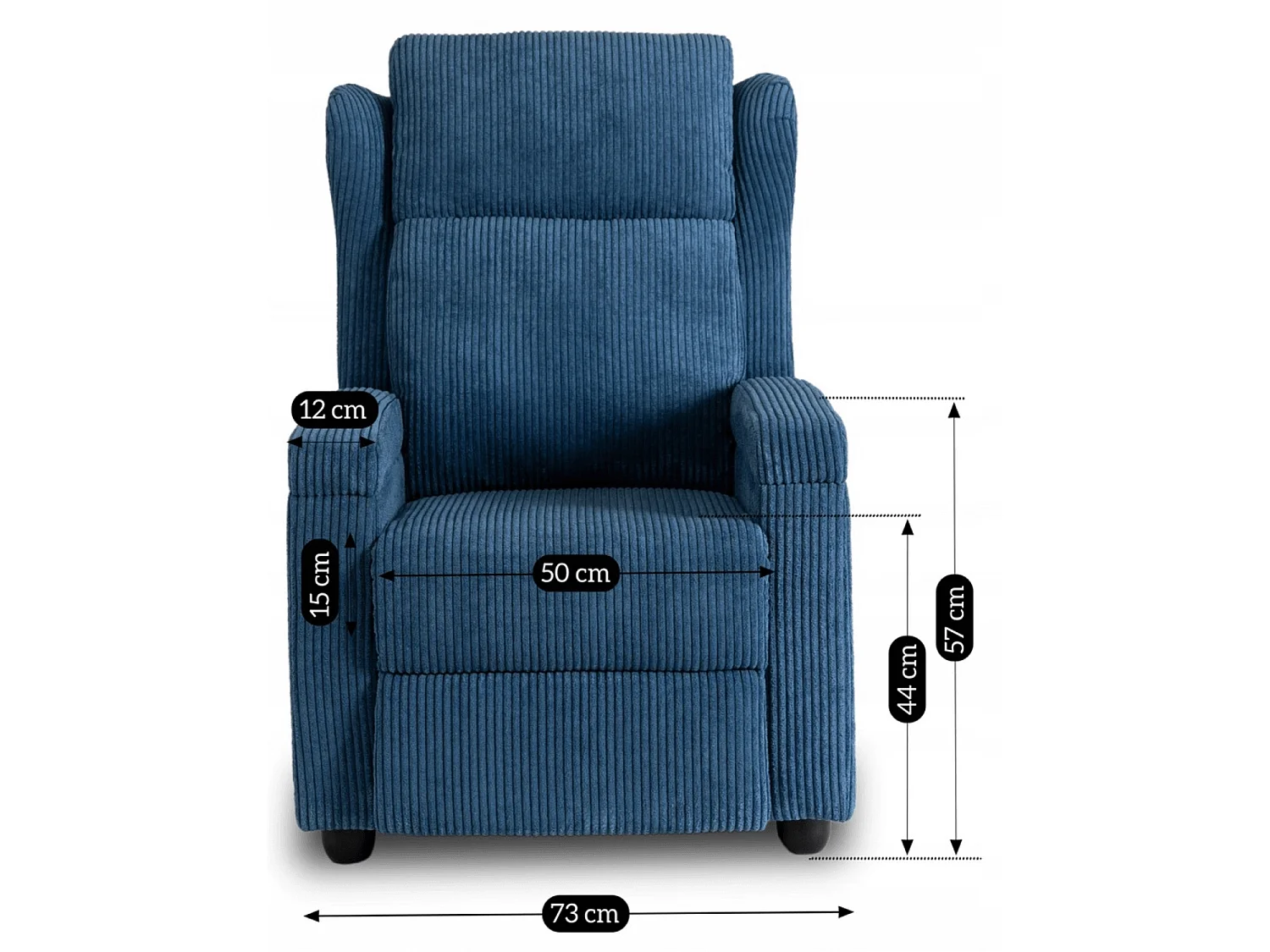 Cadeira de Veludo Cotelê SPENCER Azul Marinho