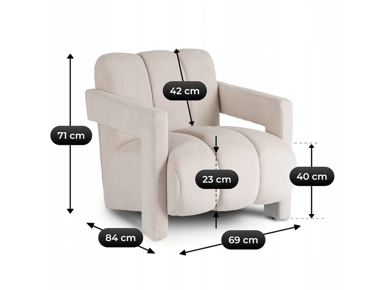 Lounge Lounge Creme de poltrona