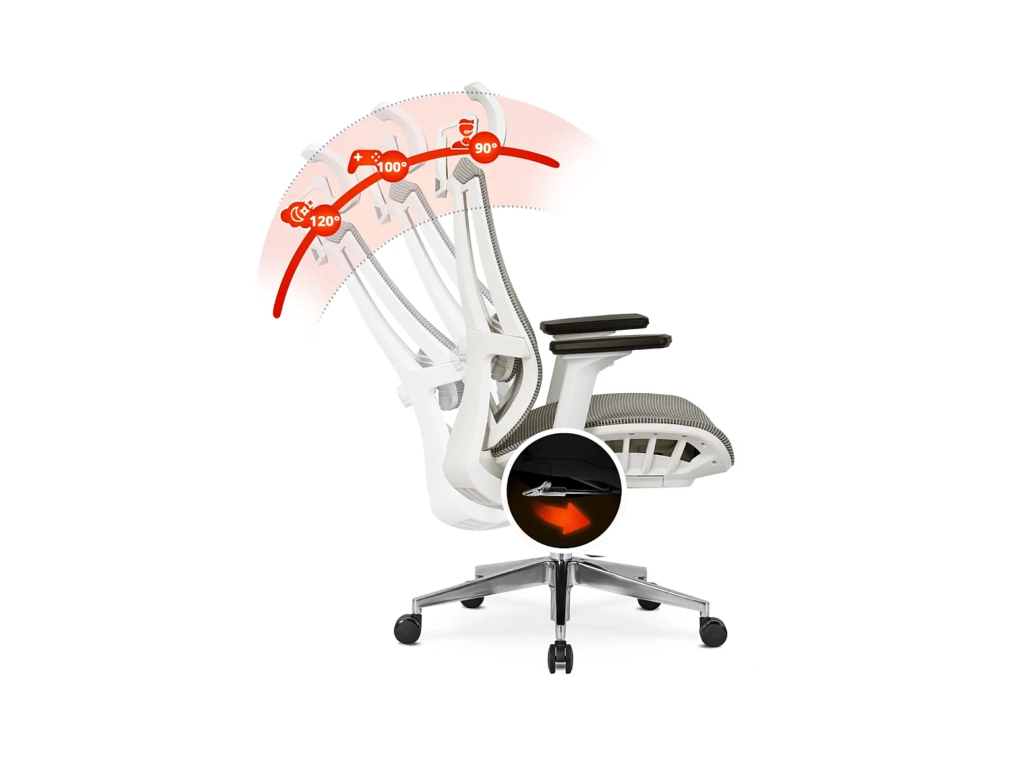 Fauteuil pivotant de bureau SKY Beige
