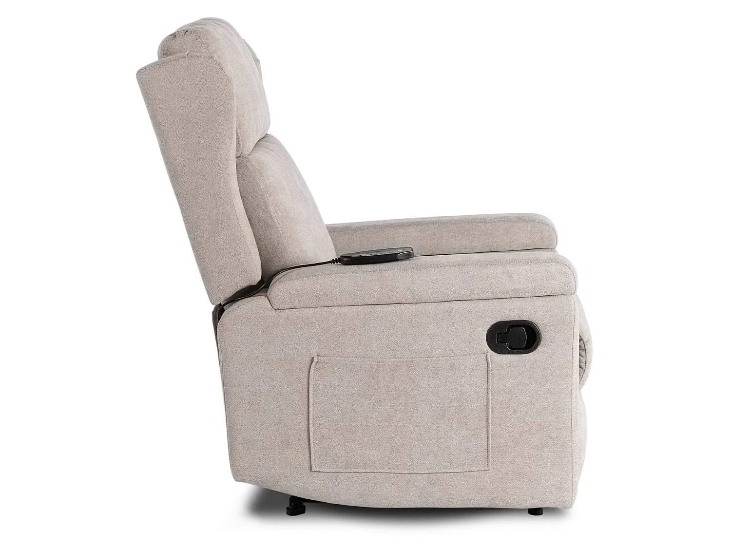 Fauteuil de massage lounge en tissu beige SEBASTIAN