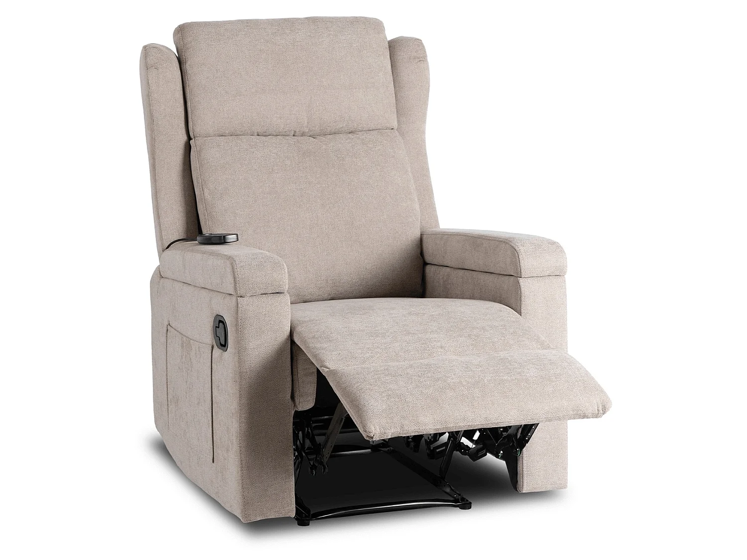 Fauteuil de massage lounge en tissu beige SEBASTIAN
