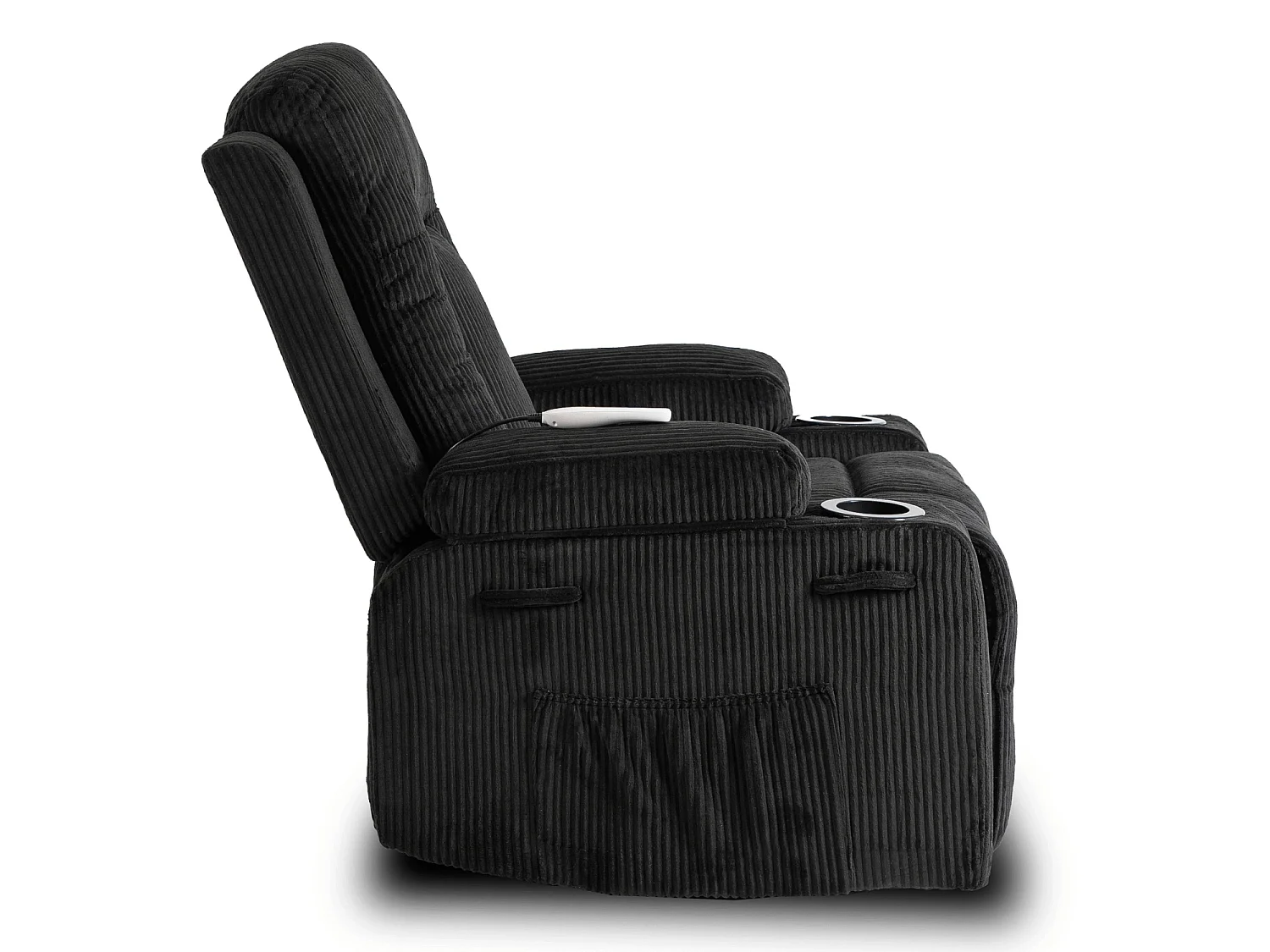 Fauteuil de massage lounge BOX En velours côtelé noir