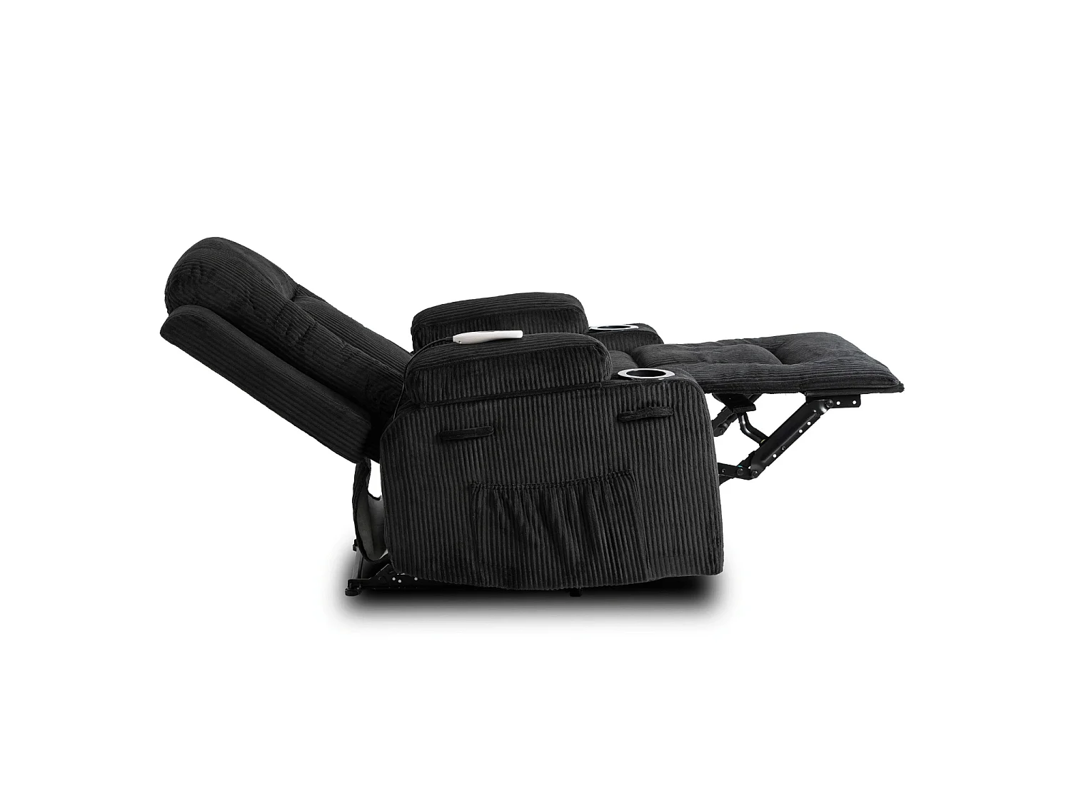 Fauteuil de massage lounge BOX En velours côtelé noir