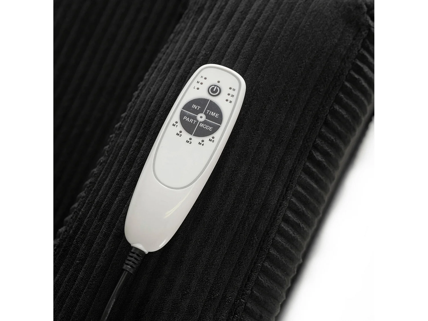 Fauteuil de massage lounge BOX En velours côtelé noir