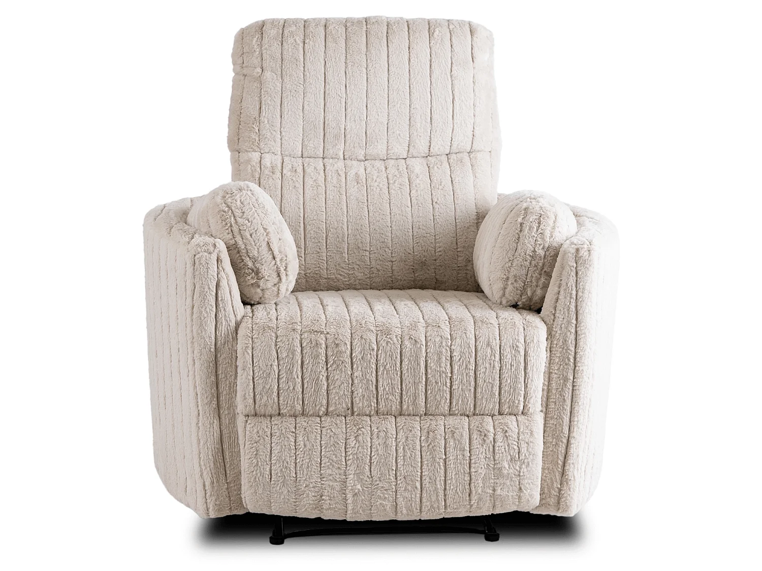 Chaise longue RAUL en velours côtelé beige