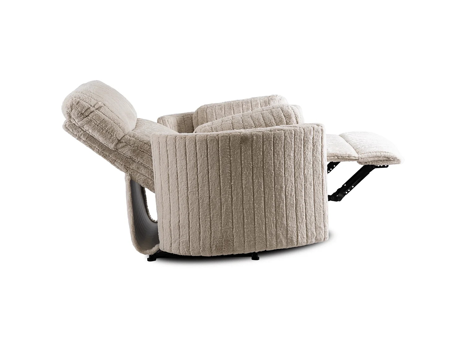 Chaise longue RAUL en velours côtelé beige
