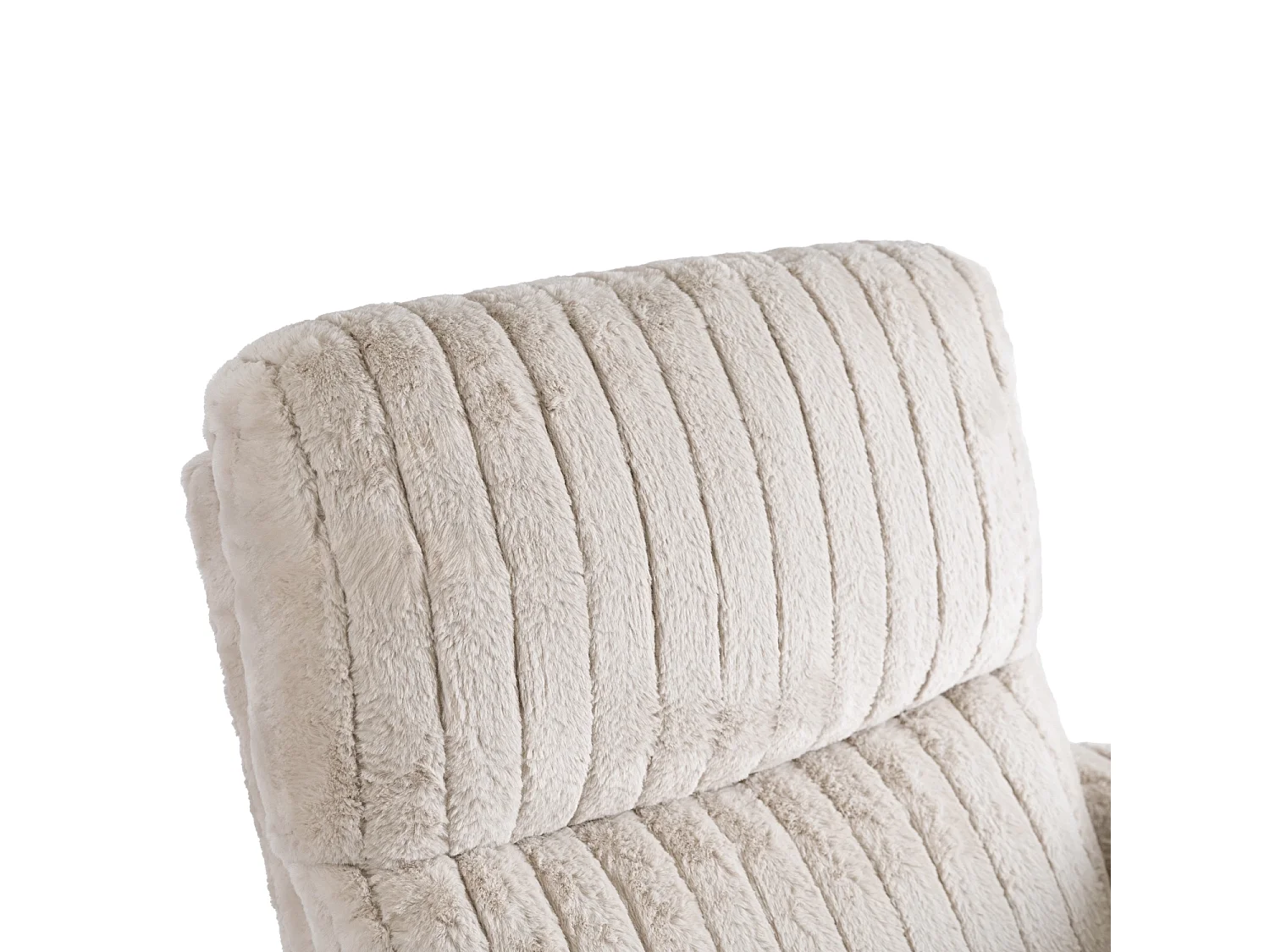 Chaise longue RAUL en velours côtelé beige