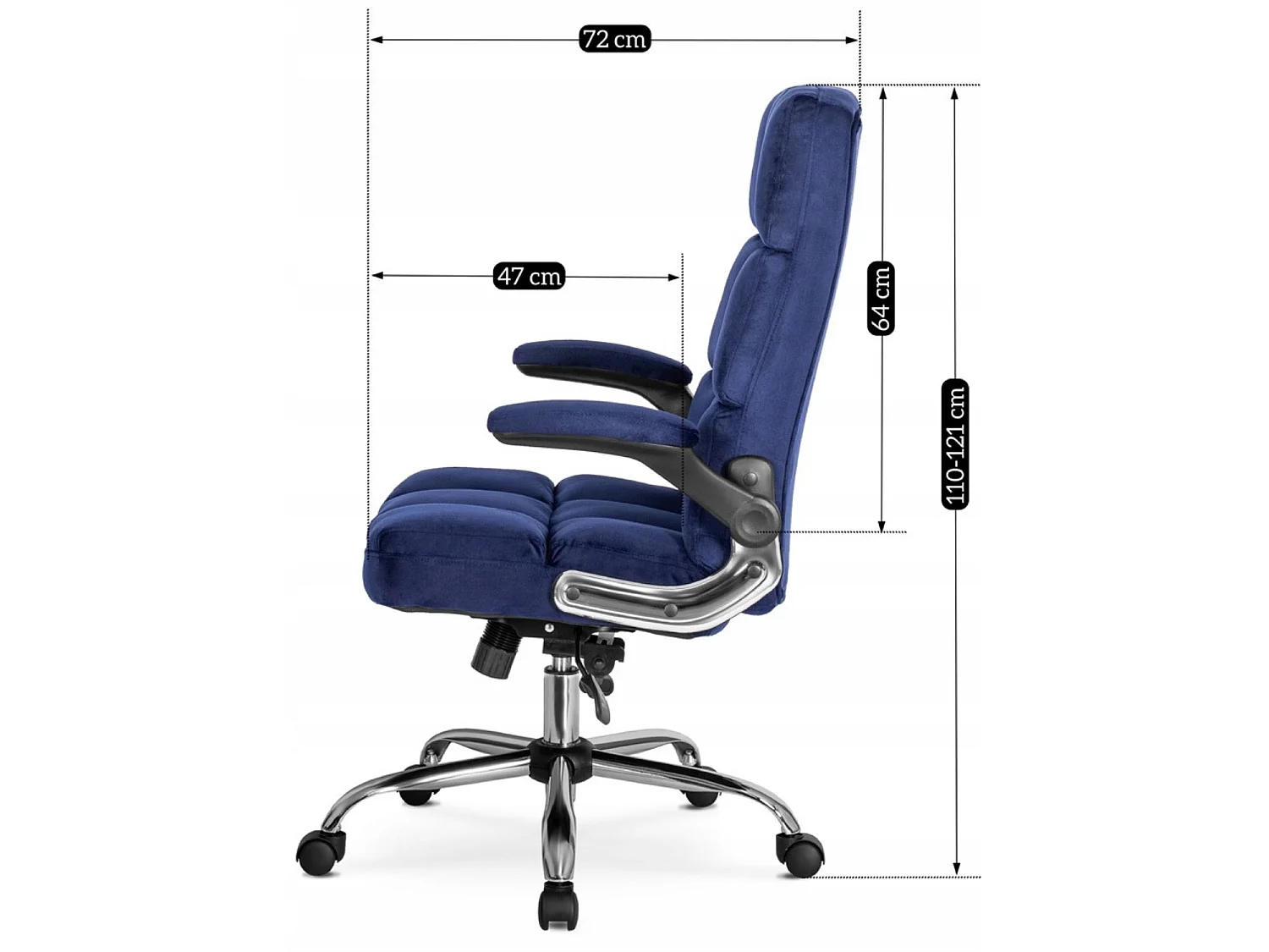 Chaise de bureau pivotante bleu marine LONDRES