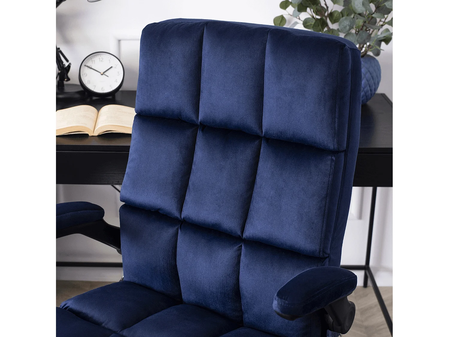 Chaise de bureau pivotante bleu marine LONDRES