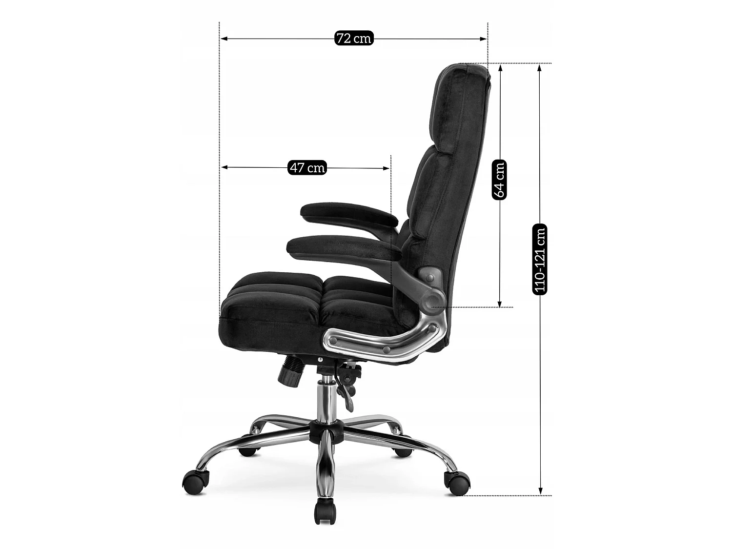 Chaise de bureau pivotante LONDRES noire