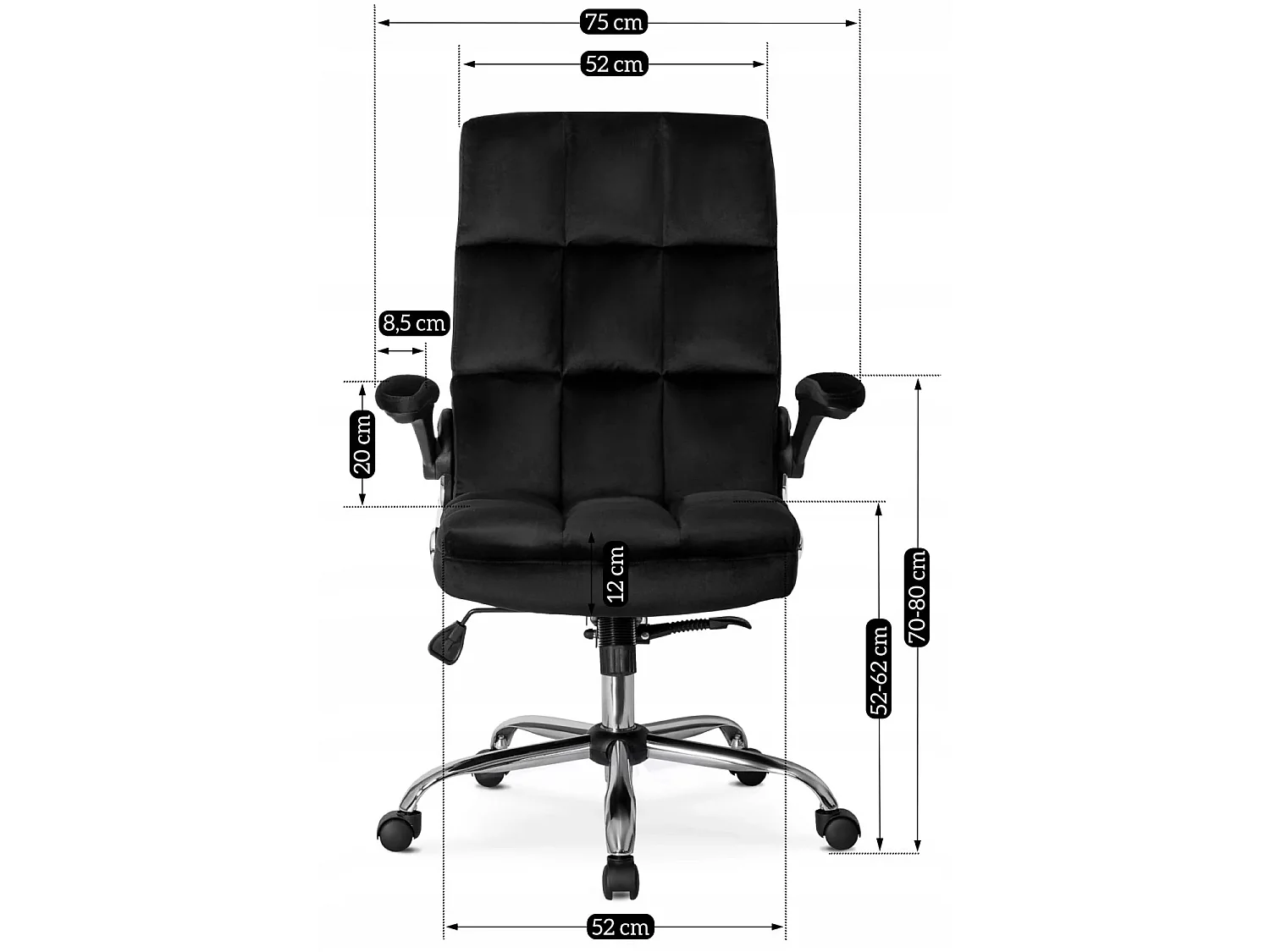 Chaise de bureau pivotante LONDRES noire