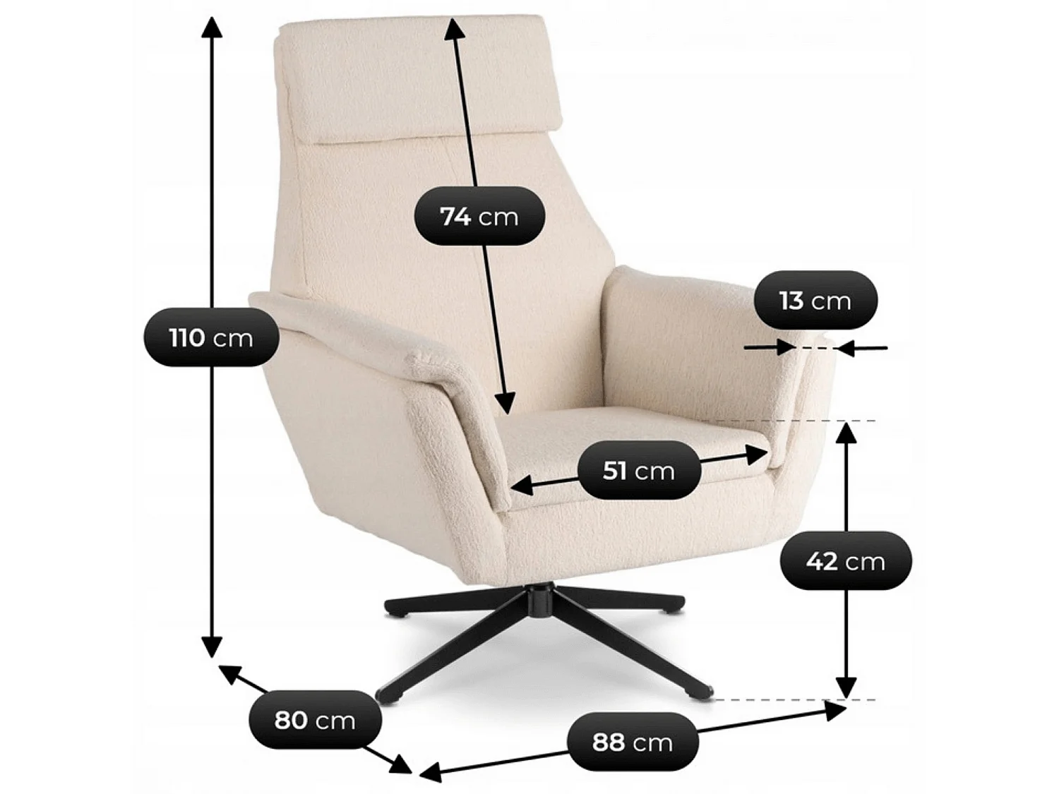 Chaise de bureau pivotante TERRY Beige