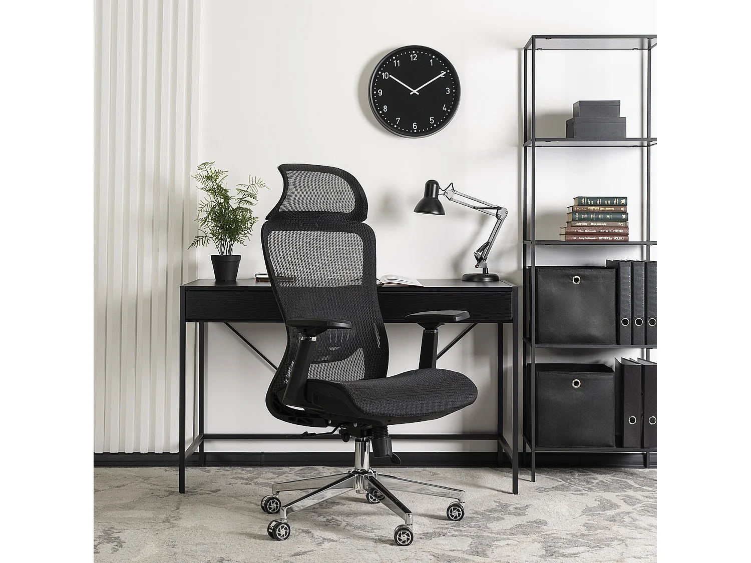 Chaise de bureau pivotante LITOS noire