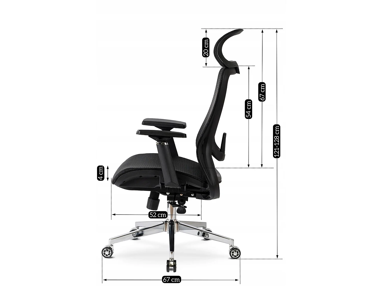 Chaise de bureau pivotante LITOS noire
