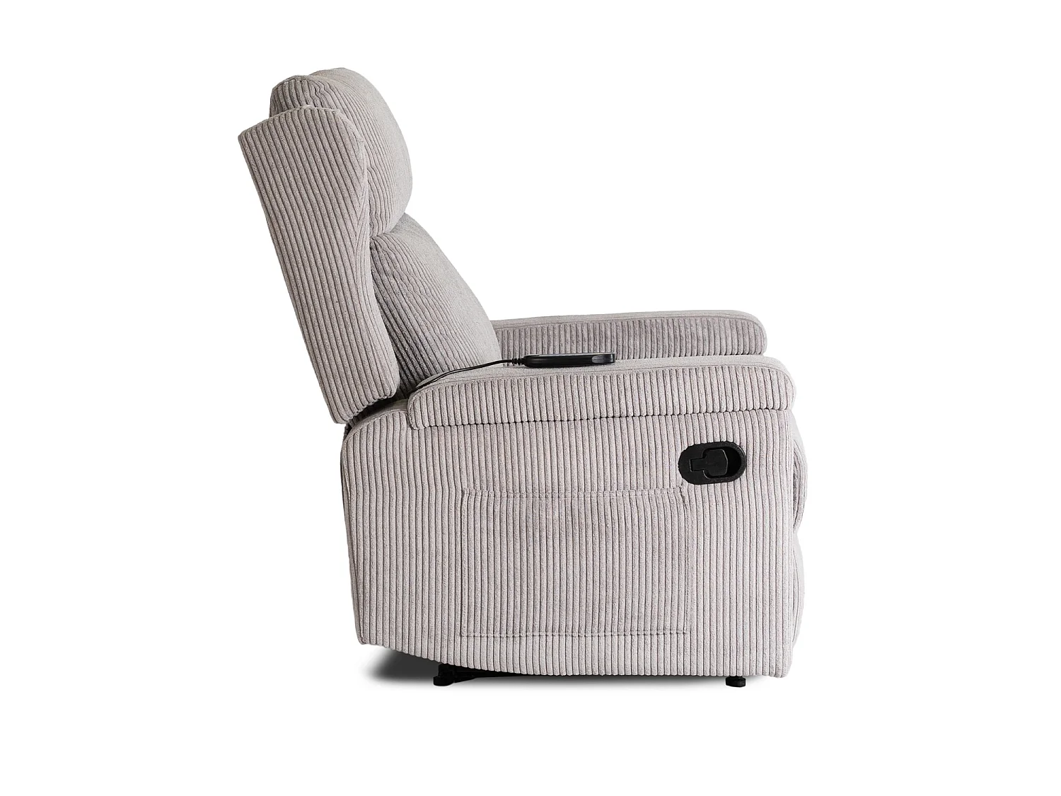 Fauteuil de massage SEBASTIAN Grey Velours côtelé