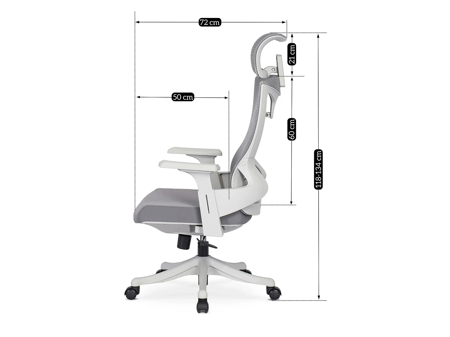 Chaise de bureau pivotante CARET 2 gris
