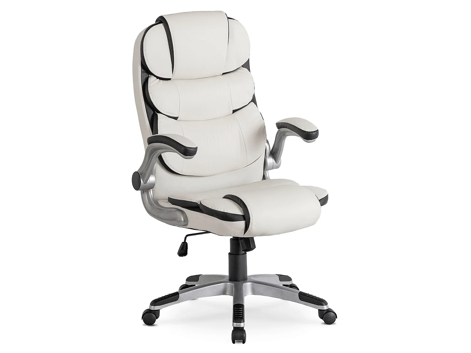Draaibare fauteuil van kantoor LIVERPOOL wit eco-leer