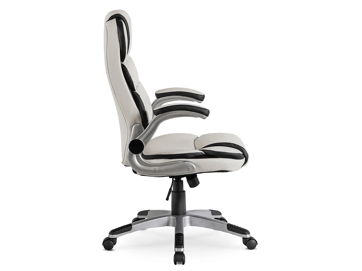 Draaibare fauteuil van kantoor LIVERPOOL wit eco-leer