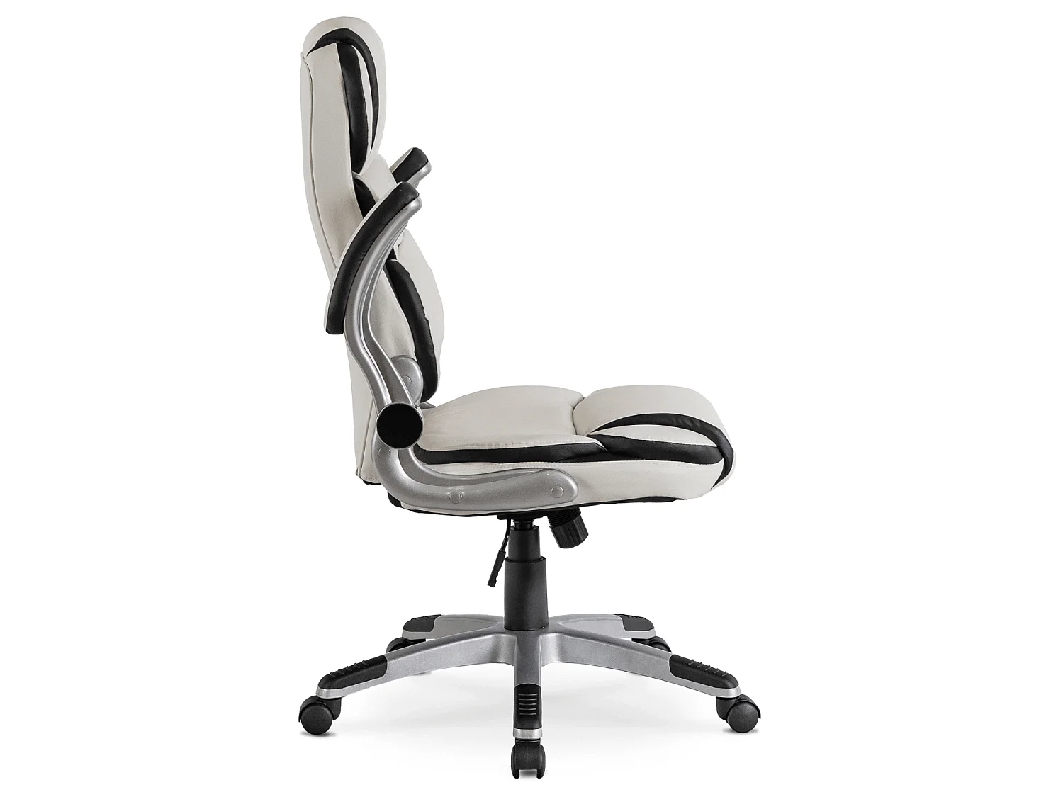 Draaibare fauteuil van kantoor LIVERPOOL wit eco-leer