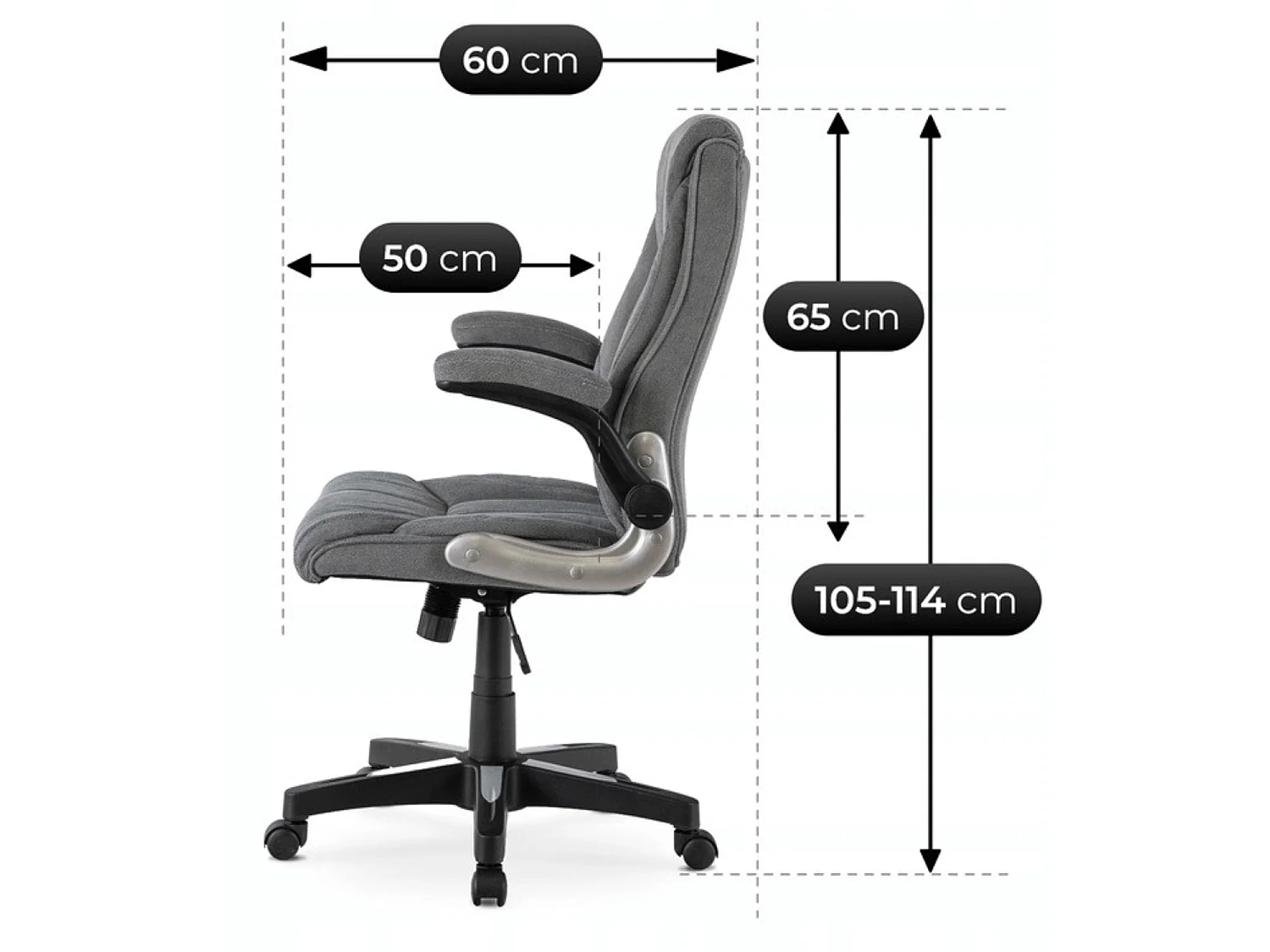 Fauteuil de bureau pivotant ZURICH gris