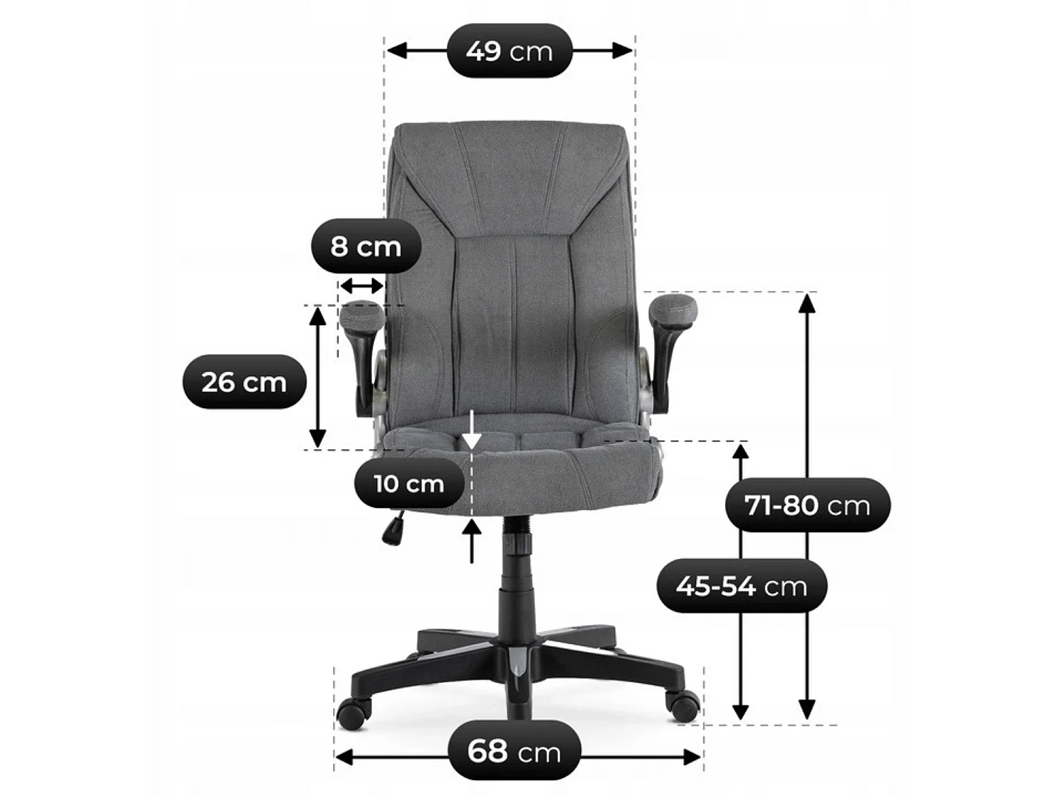 Fauteuil de bureau pivotant ZURICH gris