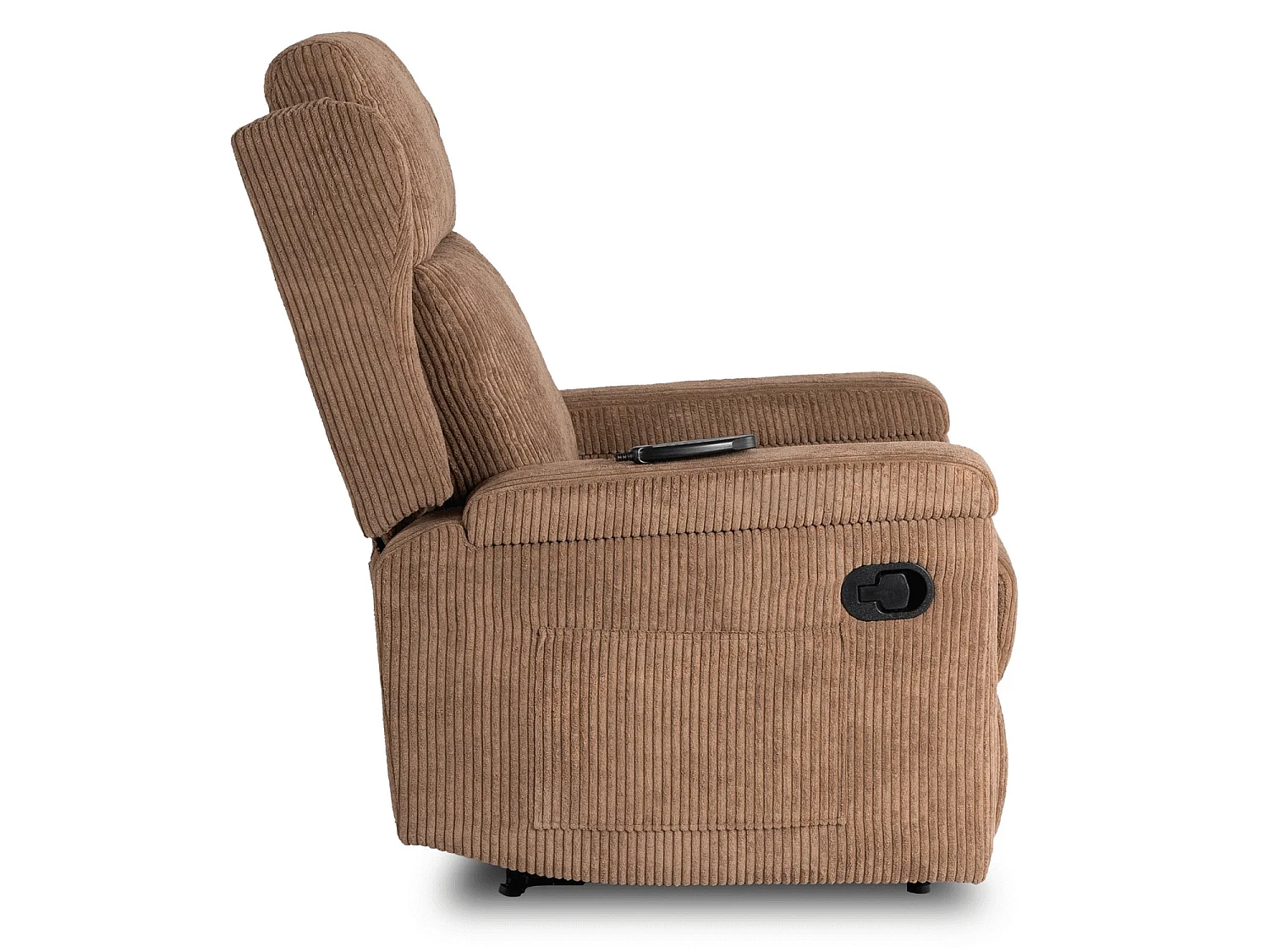 Fauteuil de massage en velours côtelé brun SEBASTIAN