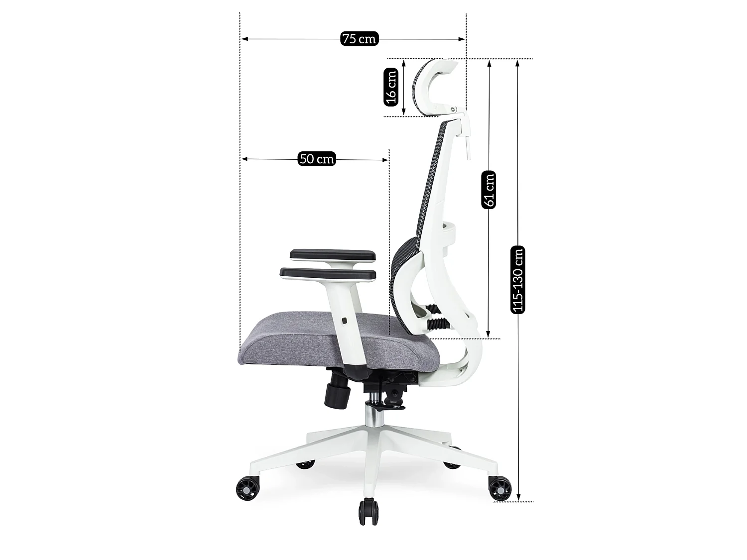 Fauteuil de bureau pivotant NICKI gris