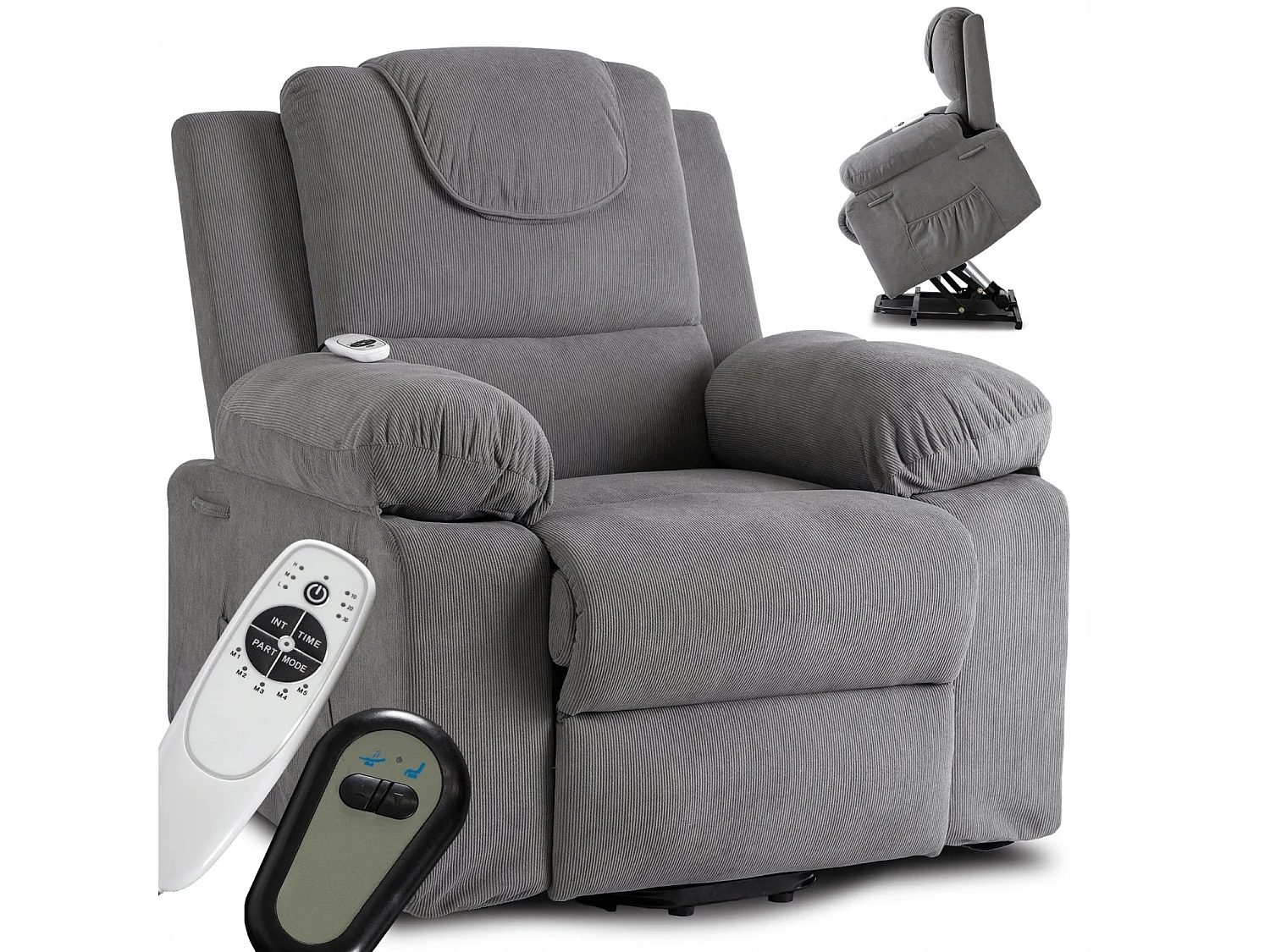 Fauteuil de massage relaxant avec fonction debout FENIX Sombre après