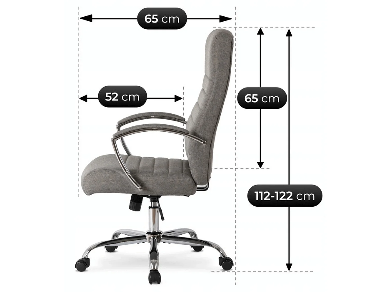 Fauteuil de bureau pivotant RENES gris