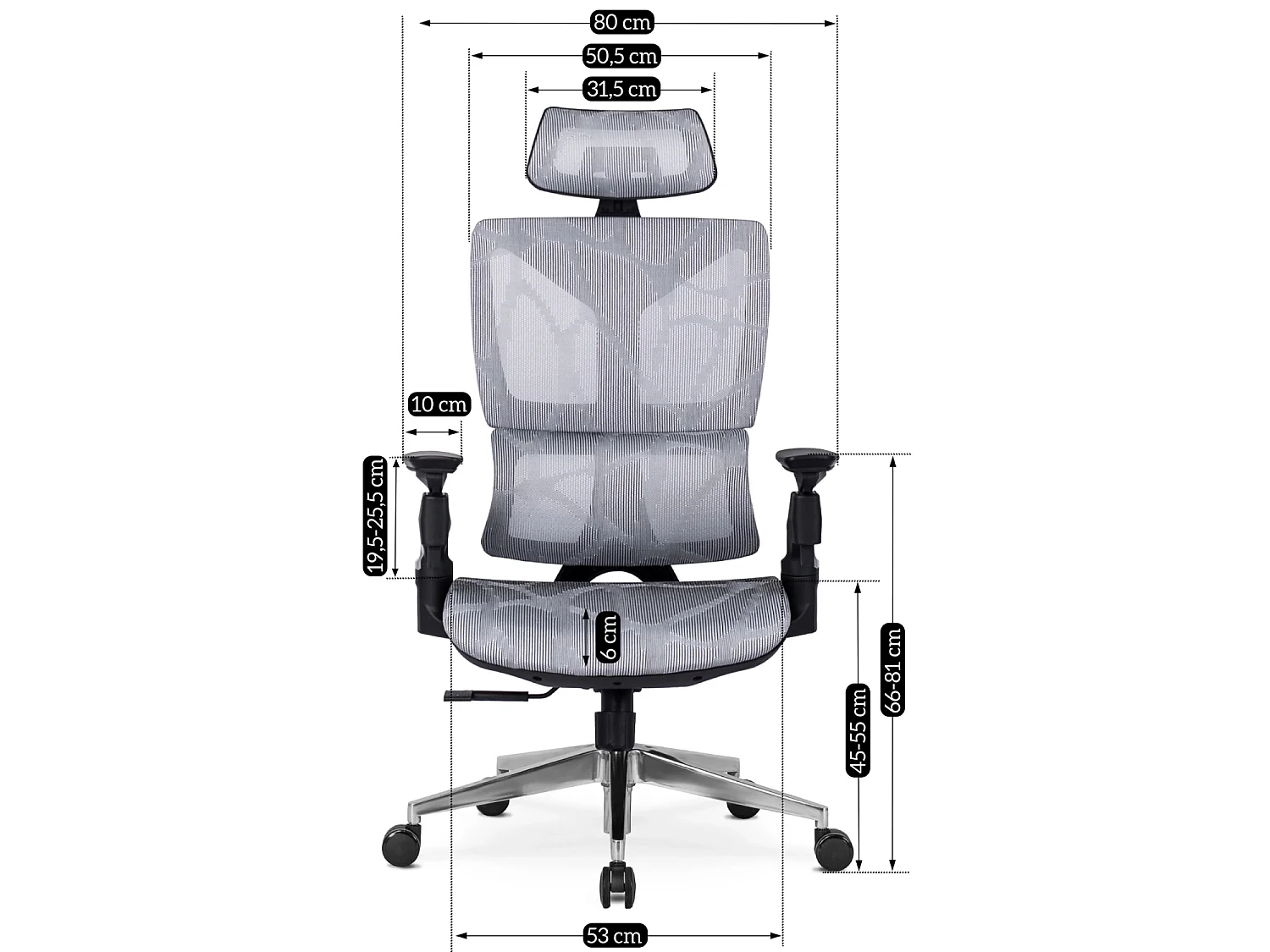 Fauteuil de bureau pivotant MARTIN gris