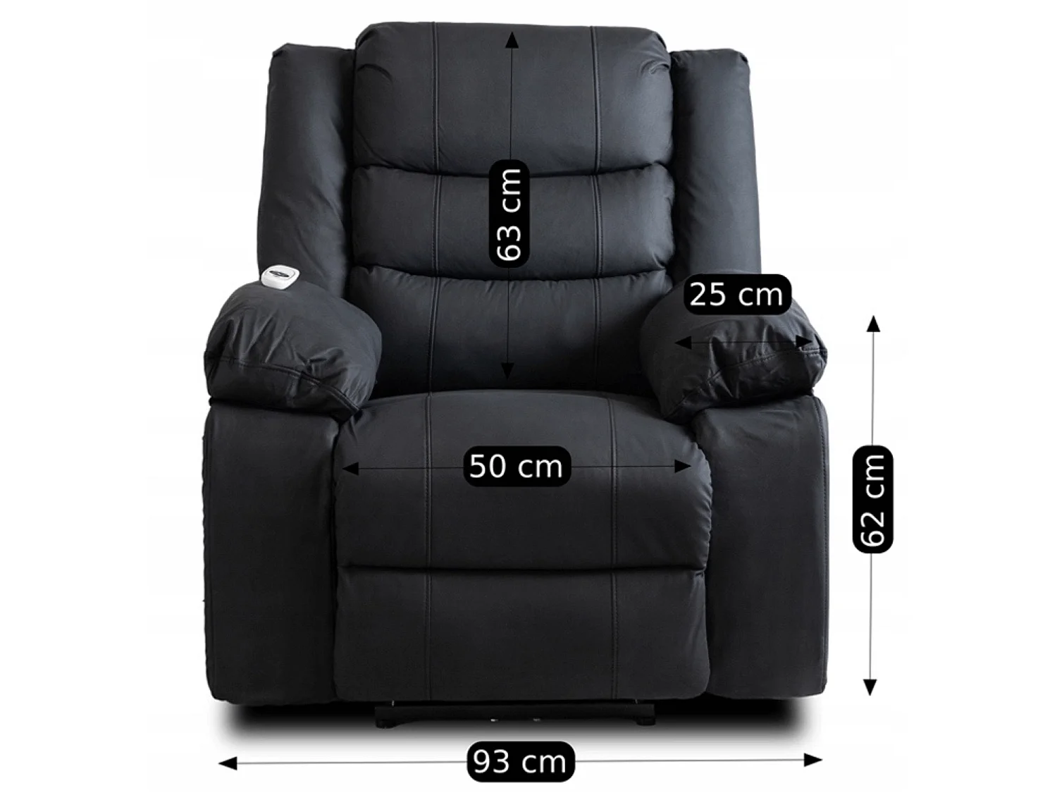 Poltrona de massagem relaxante JASPER Black Eco Leather