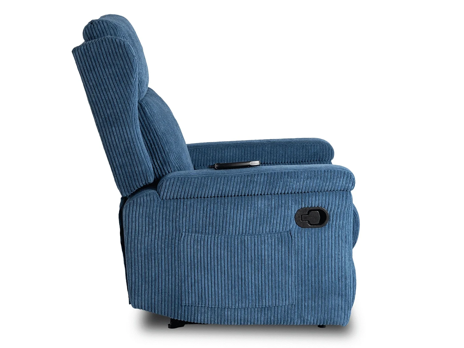 Fauteuil de massage relaxant SEBASTIAN Velours côtelé bleu marine