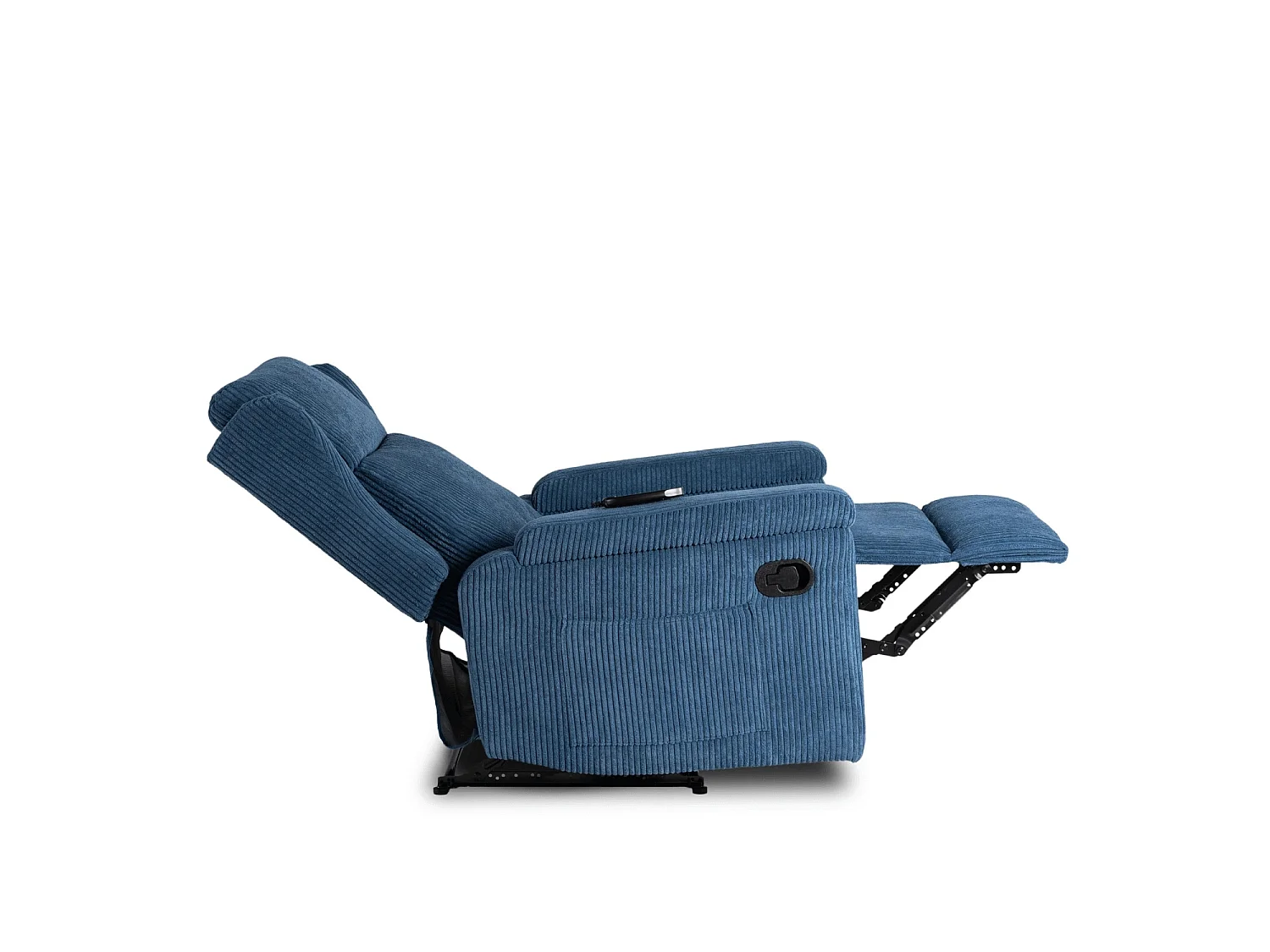 Fauteuil de massage relaxant SEBASTIAN Velours côtelé bleu marine
